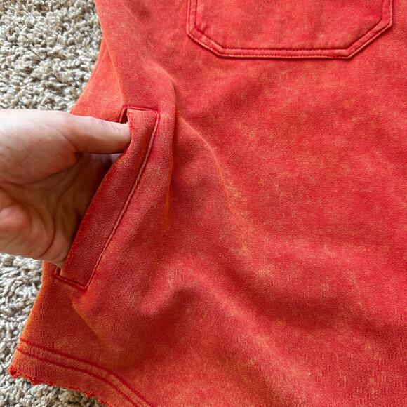 Faded Gypsy Rust Cotton Button Up Sweatshirt Shacket, Oversized, size Medium - Picture 7 of 9